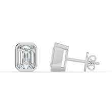 The Lyra Earrings - Bezel Set Emerald Studs