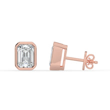 The Lyra Earrings - Bezel Set Emerald Studs