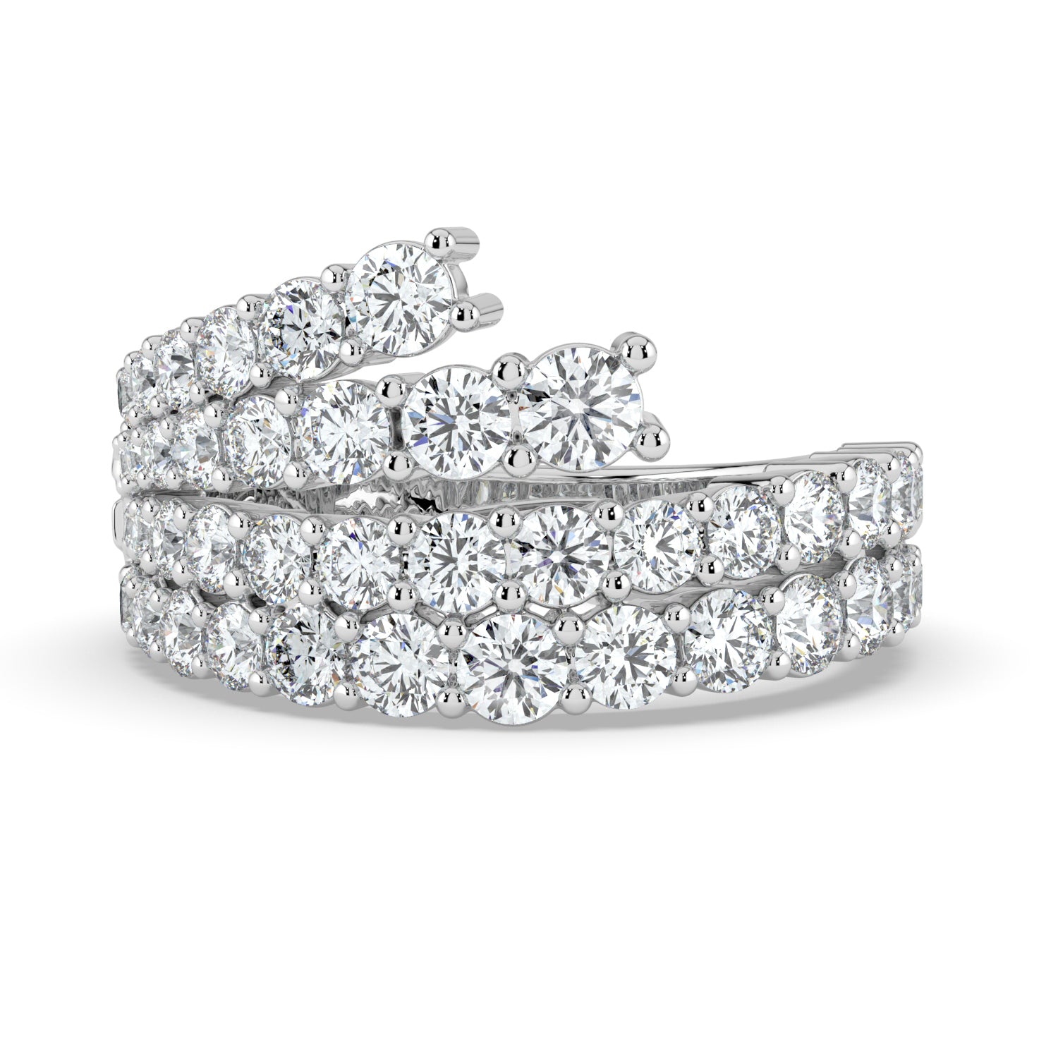 The Emilia Ring - Fanned with Pavé Diamonds