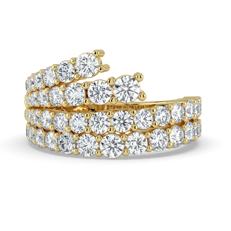 The Emilia Ring - Fanned with Pavé Diamonds