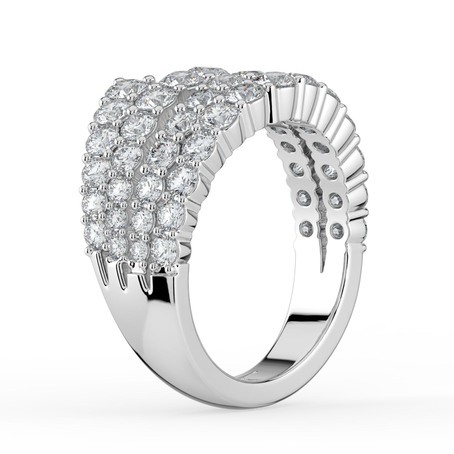 The Emilia Ring - Fanned with Pavé Diamonds