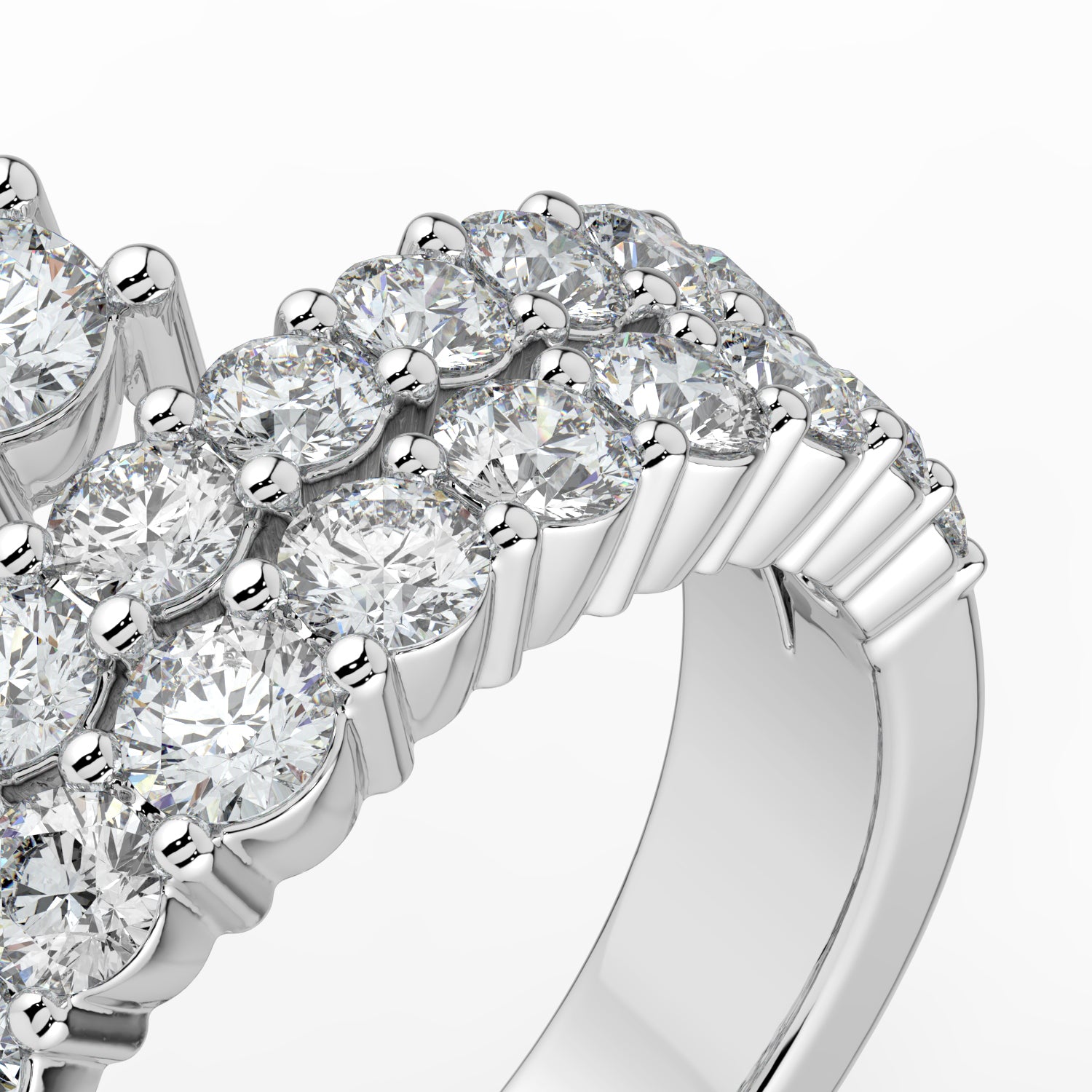 The Emilia Ring - Fanned with Pavé Diamonds