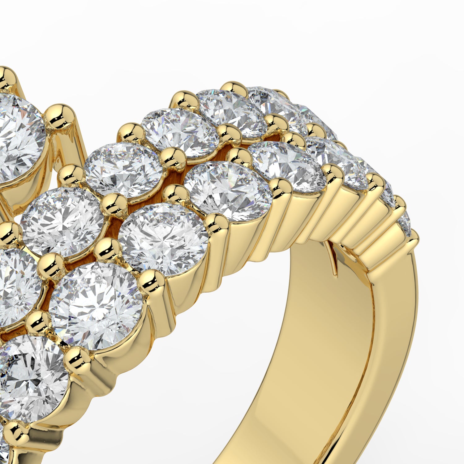 The Emilia Ring - Fanned with Pavé Diamonds