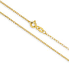 Gold chain necklace on a white background