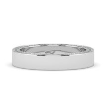The Danielle Ring - Flat Wedding Band with Pavé Edge