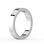 The Danielle Ring - Flat Wedding Band with Pavé Edge