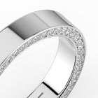 The Danielle Ring - Flat Wedding Band with Pavé Edge