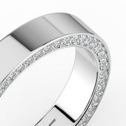 The Danielle Ring — Flat Lab-Grown Diamond Wedding Band with Pavé Edges | The Jewel Concierge