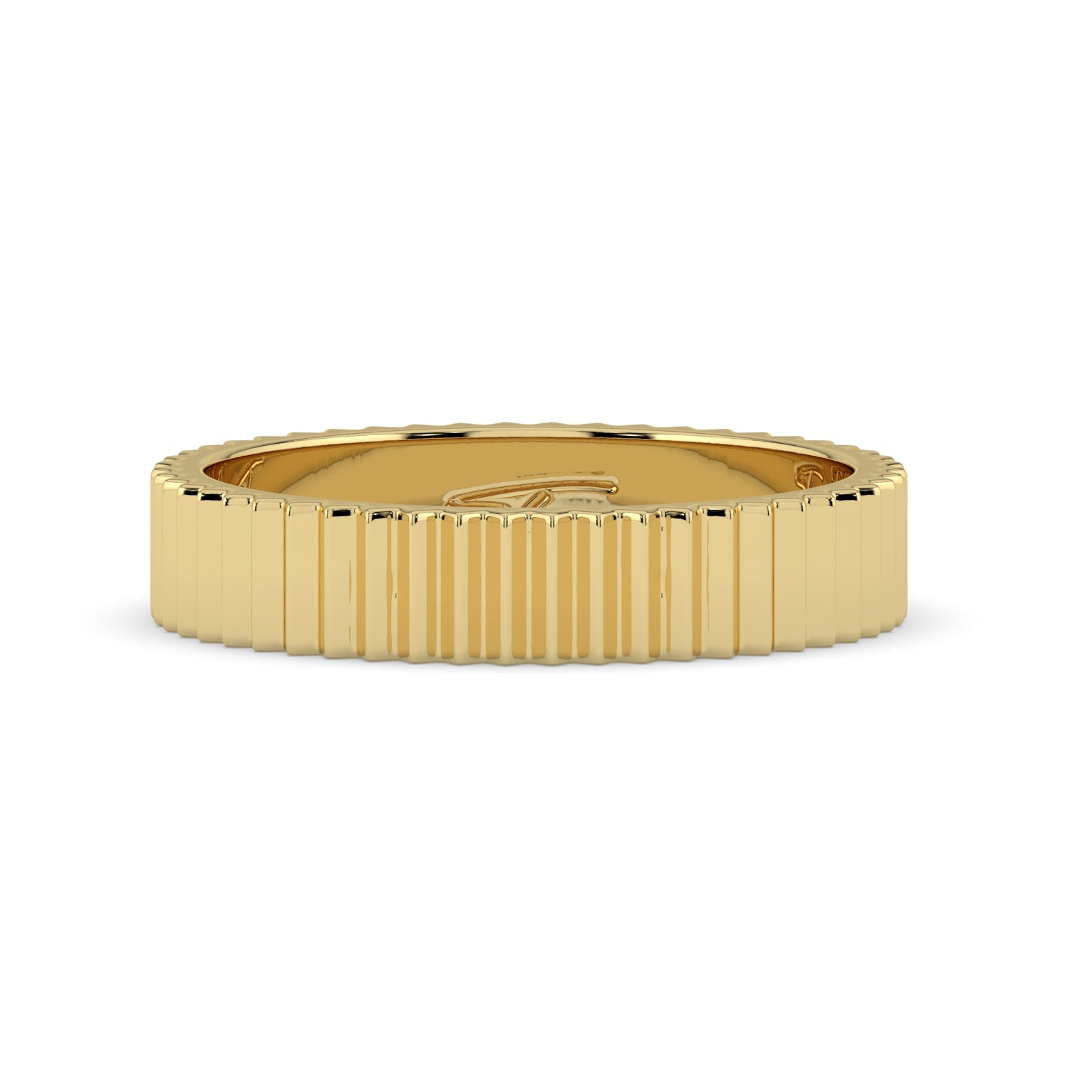 The Francesca Ring - Fluted Gold Band