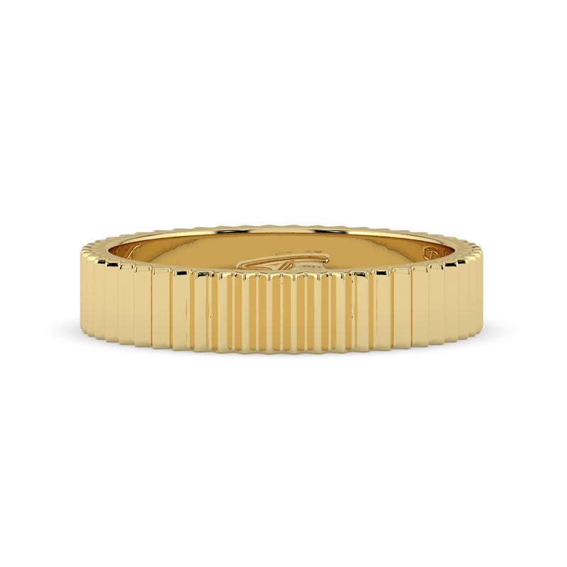 The Francesca Ring - Fluted Gold Band