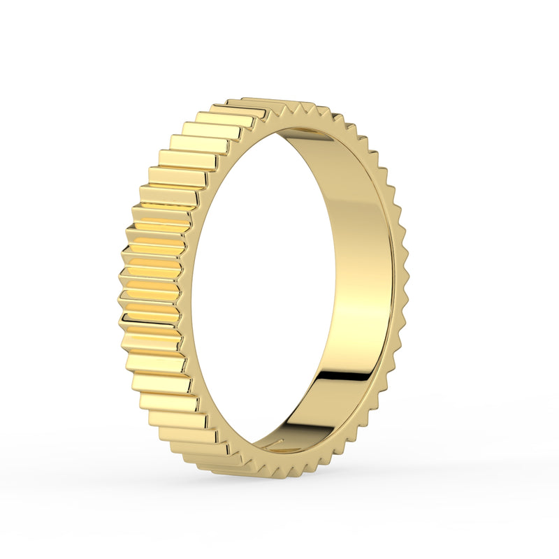 The Francesca Ring - Fluted Gold Band
