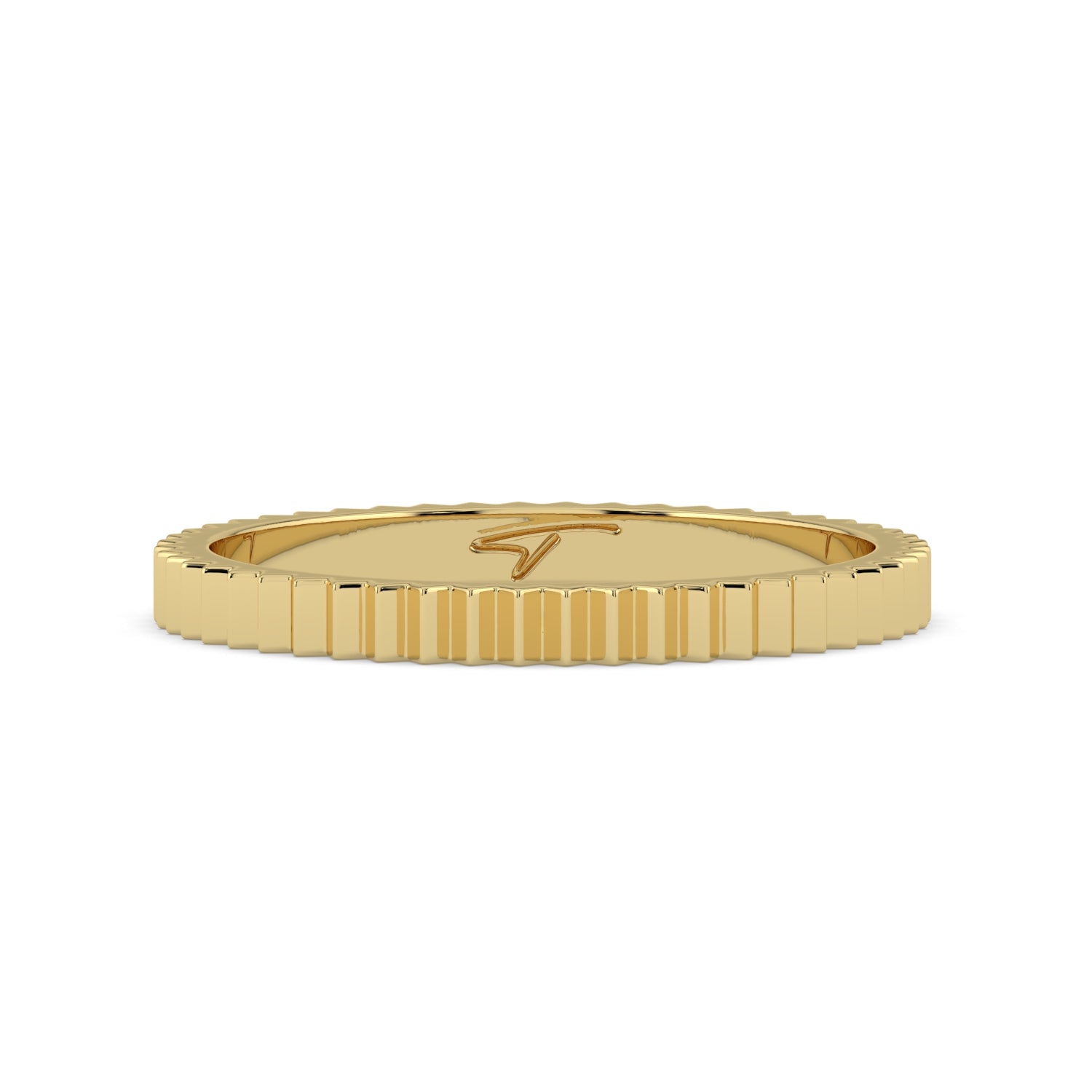 The Francesca Ring - Fluted Gold Band