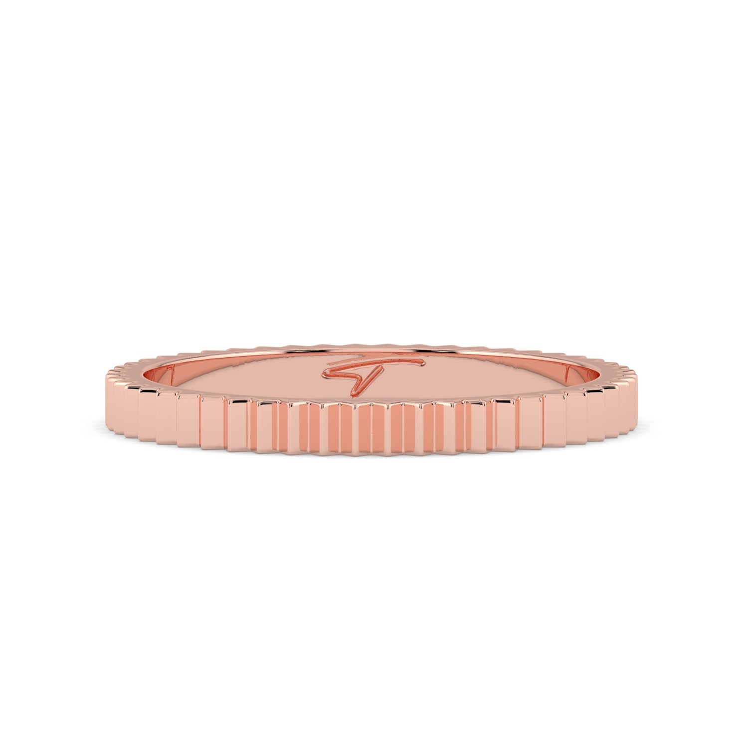 The Francesca Ring - Fluted Gold Band