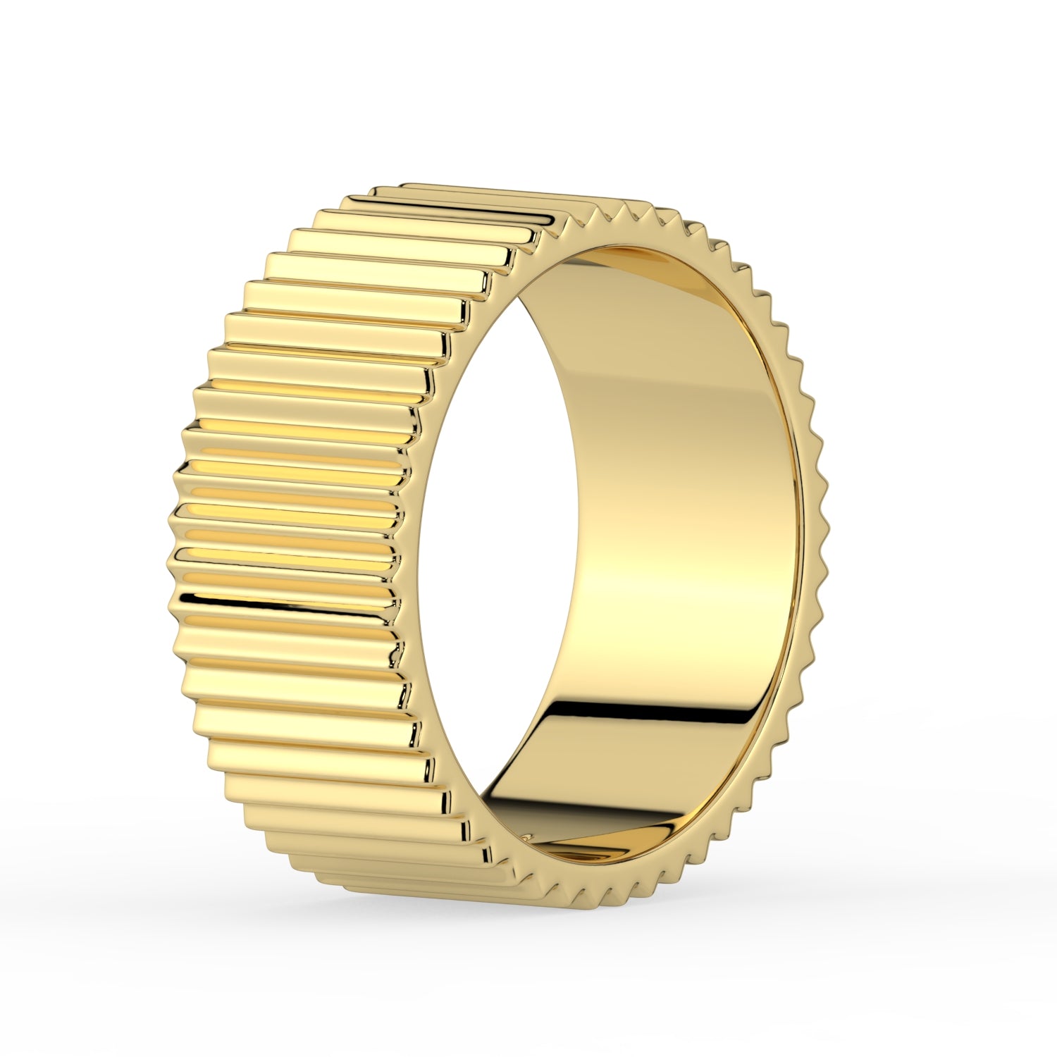 The Francesca Ring - Fluted Gold Band