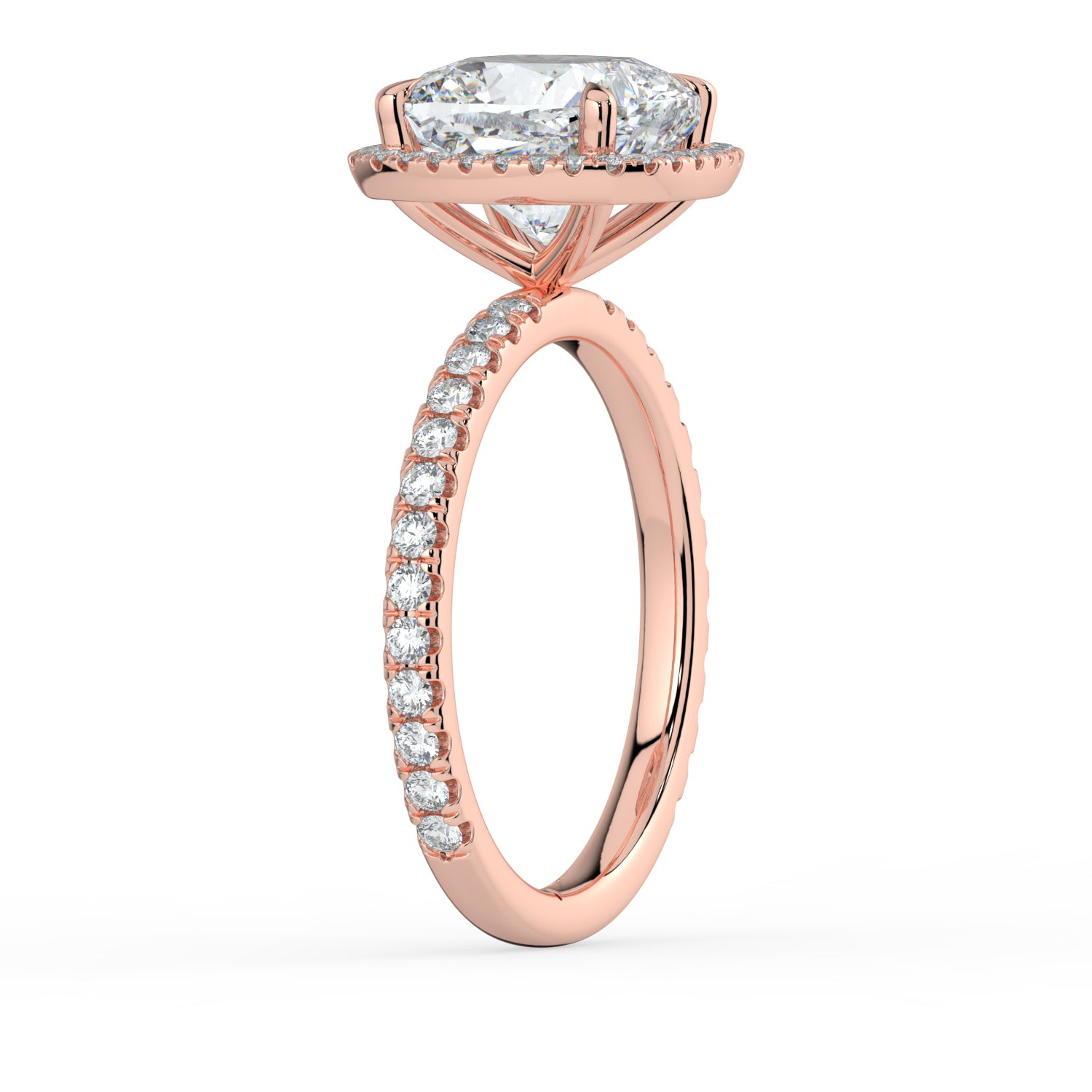 The Orion Ring - 2.00 ct. Cushion Halo with Pavé Band