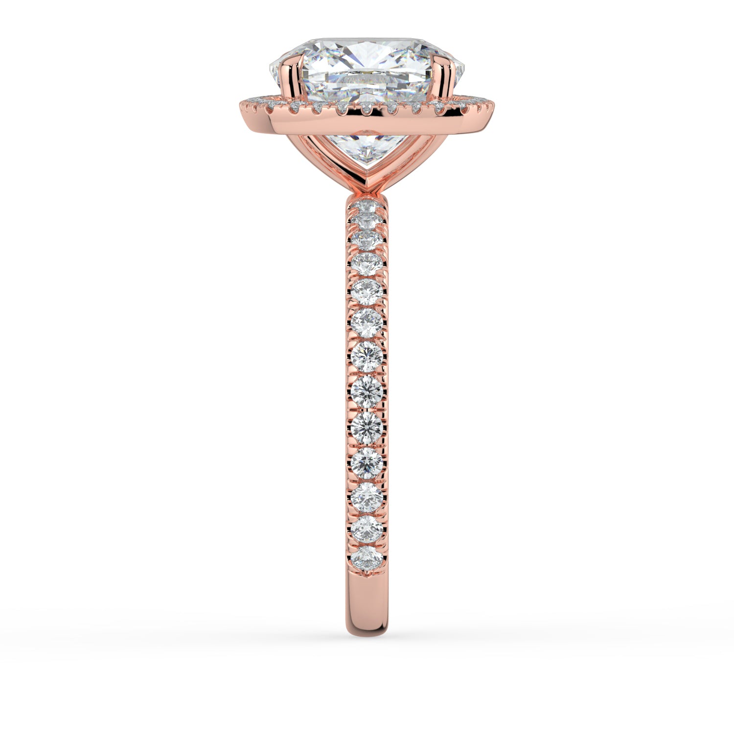 The Orion Ring - 2.00 ct. Cushion Halo with Pavé Band