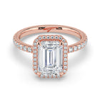The Orion Ring - Emerald Halo with Pavé Band