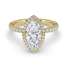 The Orion Ring - Marquise Halo with Pavé Band