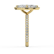 The Orion Ring – Marquise Halo with Pavé Band in 18K Yellow Gold – The Jewel Concierge