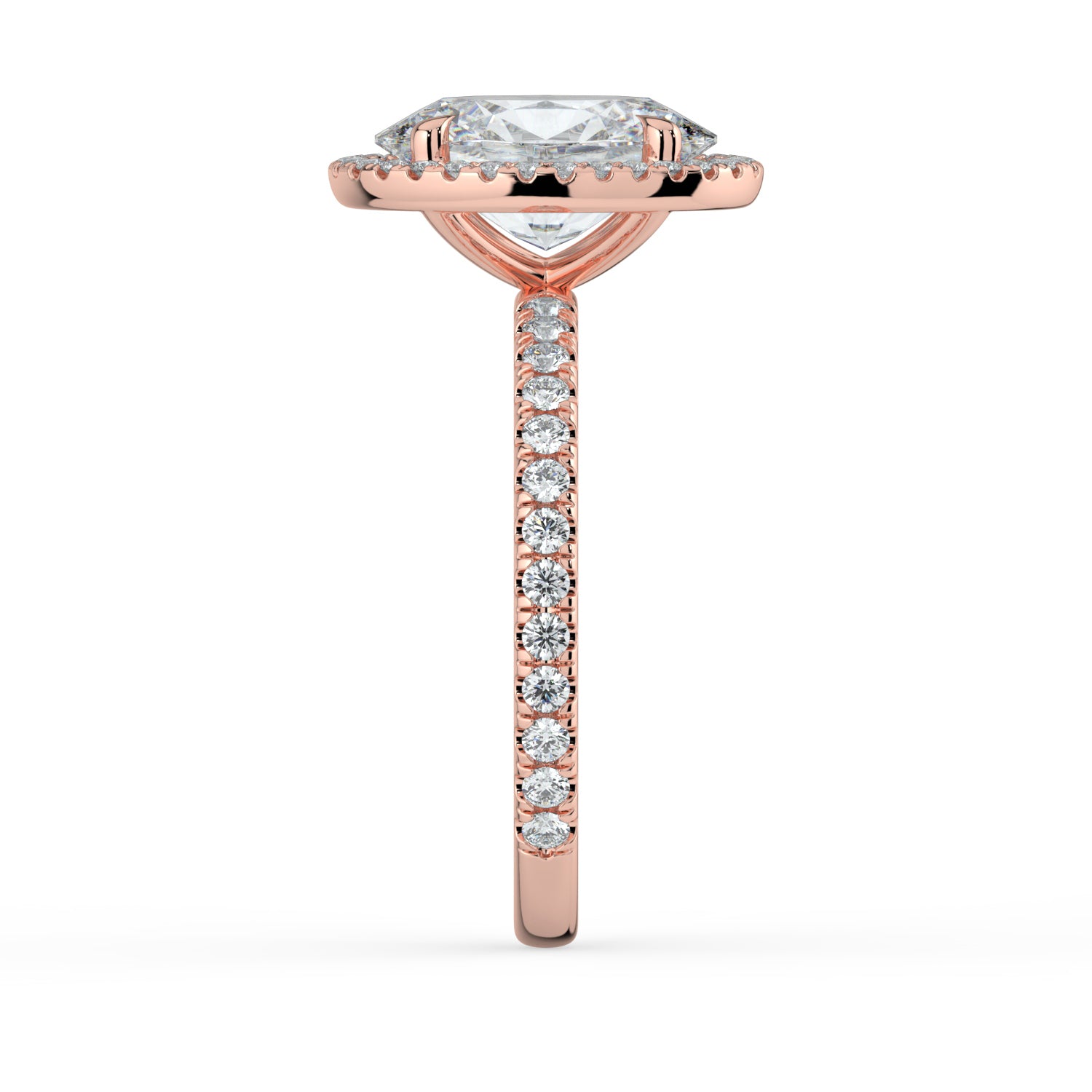 The Orion Ring - Oval Halo with Pavé Band