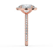 The Orion Ring — Oval Halo with Pavé Band Lab-Grown Diamond Engagement Ring in Rose Gold | The Jewel Concierge