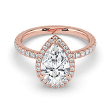 The Orion Ring - Pear Halo with Pavé Band