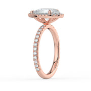 The Orion Ring — Pear Halo with Pavé Band Lab-Grown Diamond Engagement Ring in Rose Gold | The Jewel Concierge
