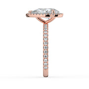 The Orion Ring — Pear Halo with Pavé Band Lab-Grown Diamond Engagement Ring in Rose Gold | The Jewel Concierge