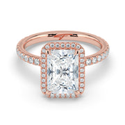 The Orion Ring – Radiant Halo with Pavé Band – The Jewel Concierge