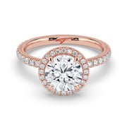 The Orion Ring – Round Halo with Pavé Band – The Jewel Concierge