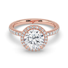 The Orion Ring - Round Halo with Pavé Band