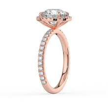 The Orion Ring - Round Halo with Pavé Band