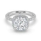 The Orion Ring - 2.02 ct. Cushion Halo with Pavé Band