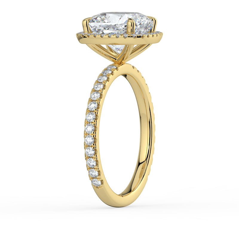 The Orion Ring - 2.00 ct. Cushion Halo with Pavé Band