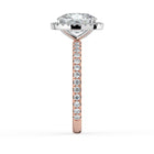 The Orion Ring - Elongated Cushion Halo with Pavé Band