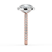 The Orion Ring – Elongated Cushion Halo with Pavé Band – The Jewel Concierge