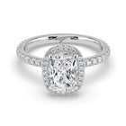 The Orion Ring - Elongated Cushion Halo with Pavé Band