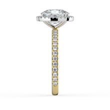 The Orion Ring - Elongated Cushion Halo with Pavé Band