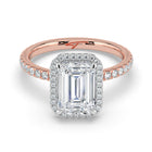The Orion Ring - Emerald Halo with Pavé Band