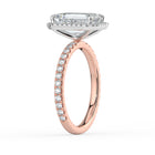 The Orion Ring - Emerald Halo with Pavé Band