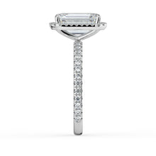 The Orion Ring - Emerald Halo with Pavé Band