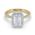 The Orion Ring - Emerald Halo with Pavé Band