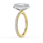 The Orion Ring - Emerald Halo with Pavé Band