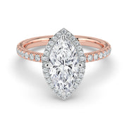 The Orion Ring – Marquise Halo with Pavé Band – The Jewel Concierge