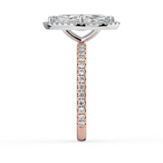 The Orion Ring – Marquise Halo with Pavé Band – The Jewel Concierge