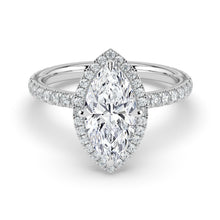 The Orion Ring - Marquise Halo with Pavé Band