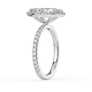 The Orion Ring – Marquise Halo with Pavé Band in 14K White Gold and Yellow Gold – The Jewel Concierge
