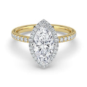 The Orion Ring – Marquise Halo with Pavé Band – The Jewel Concierge
