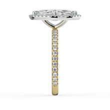 The Orion Ring - Marquise Halo with Pavé Band