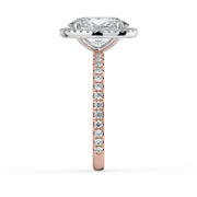 The Orion Ring — Oval Halo with Pavé Band Lab-Grown Diamond Engagement Ring in Two-Tone Rose and White Gold | The Jewel Concierge
